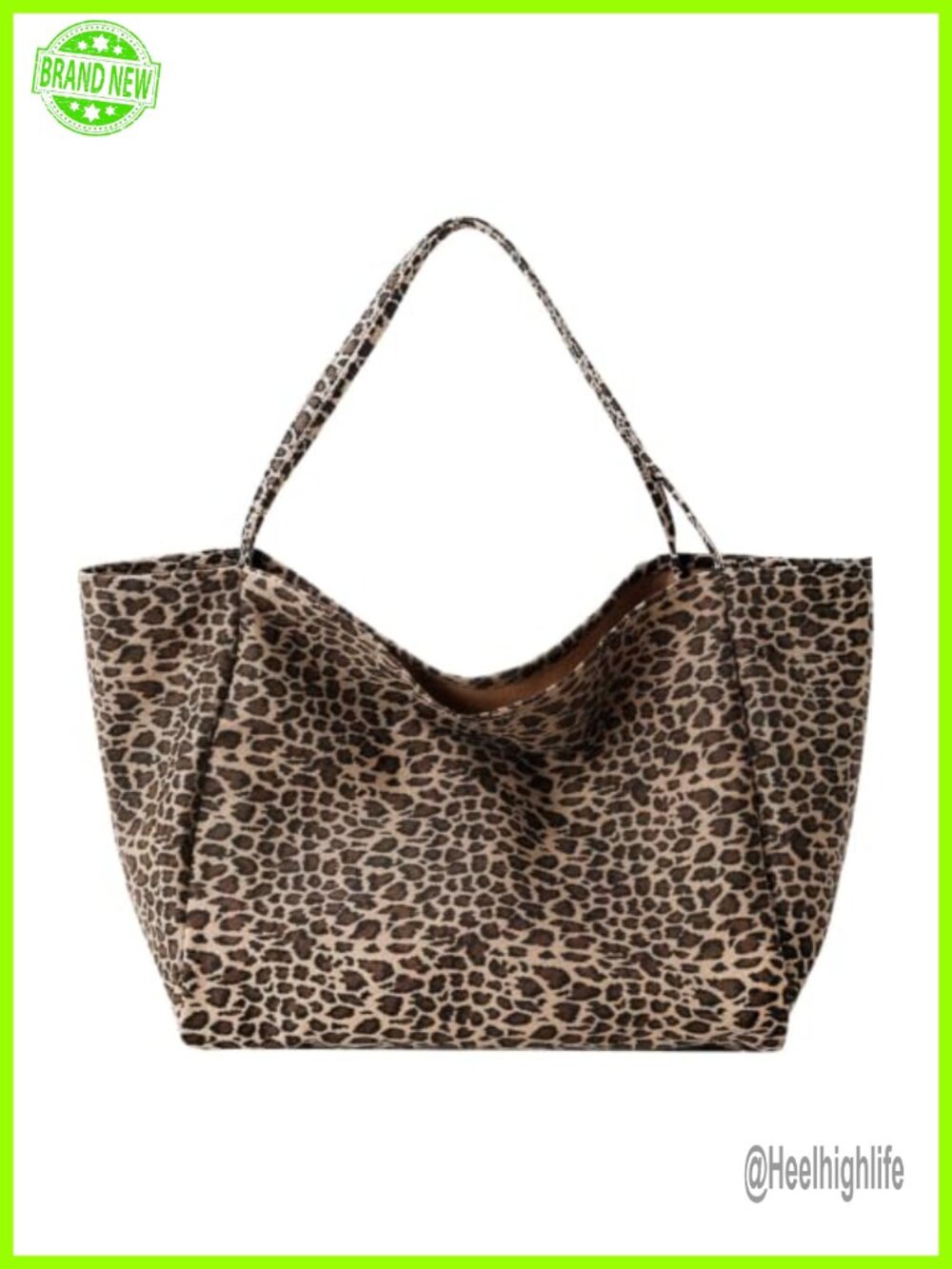 Soft Large Leopard Print Tote Bag Casual Shoulder Purse